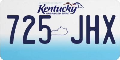 KY license plate 725JHX