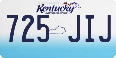 KY license plate 725JIJ