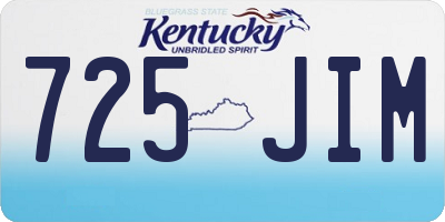 KY license plate 725JIM