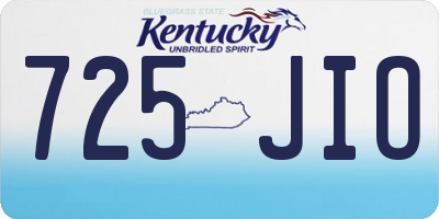 KY license plate 725JIO