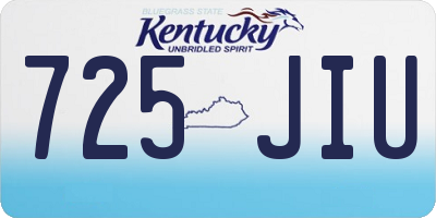 KY license plate 725JIU