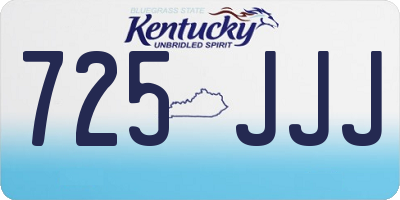 KY license plate 725JJJ
