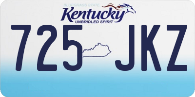 KY license plate 725JKZ