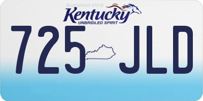 KY license plate 725JLD