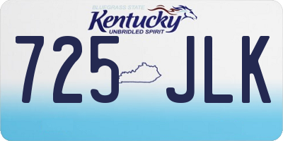 KY license plate 725JLK