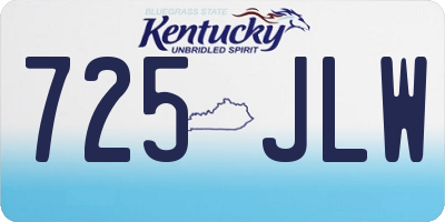 KY license plate 725JLW