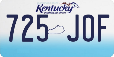 KY license plate 725JOF