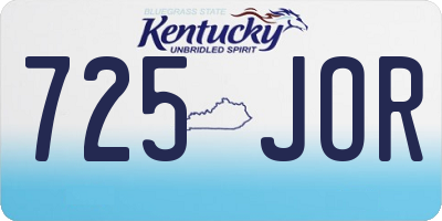 KY license plate 725JOR