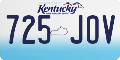 KY license plate 725JOV
