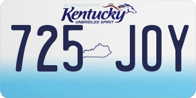 KY license plate 725JOY