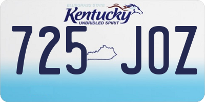 KY license plate 725JOZ
