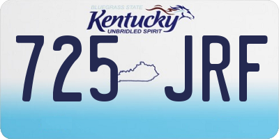 KY license plate 725JRF