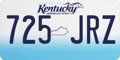 KY license plate 725JRZ
