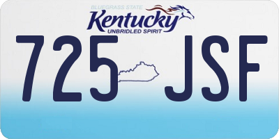 KY license plate 725JSF