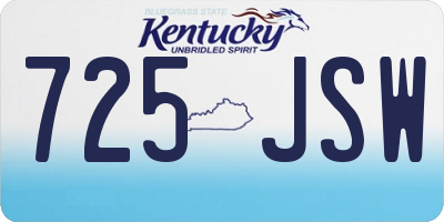KY license plate 725JSW