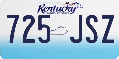 KY license plate 725JSZ