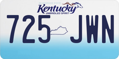 KY license plate 725JWN