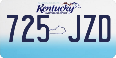KY license plate 725JZD