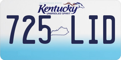 KY license plate 725LID