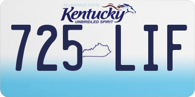 KY license plate 725LIF