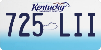 KY license plate 725LII