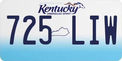 KY license plate 725LIW