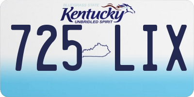 KY license plate 725LIX