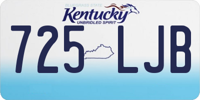 KY license plate 725LJB