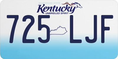 KY license plate 725LJF