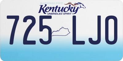 KY license plate 725LJO