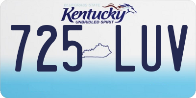 KY license plate 725LUV
