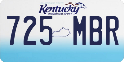 KY license plate 725MBR