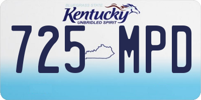 KY license plate 725MPD
