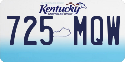 KY license plate 725MQW