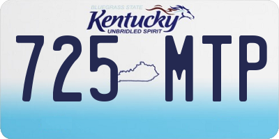 KY license plate 725MTP