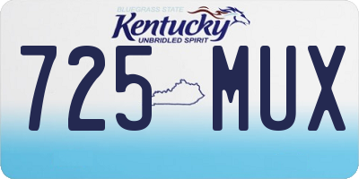 KY license plate 725MUX