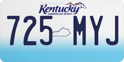 KY license plate 725MYJ