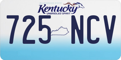 KY license plate 725NCV
