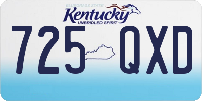 KY license plate 725QXD