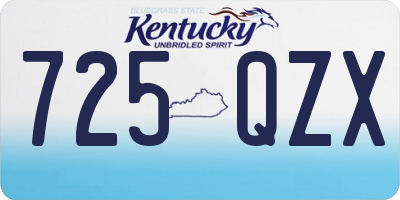 KY license plate 725QZX