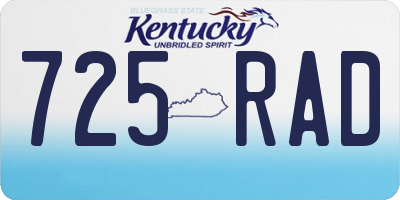 KY license plate 725RAD
