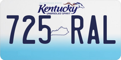 KY license plate 725RAL