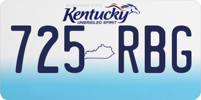 KY license plate 725RBG