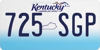 KY license plate 725SGP