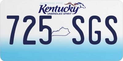 KY license plate 725SGS