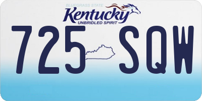 KY license plate 725SQW
