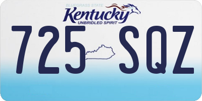 KY license plate 725SQZ
