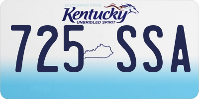 KY license plate 725SSA