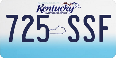 KY license plate 725SSF