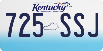 KY license plate 725SSJ
